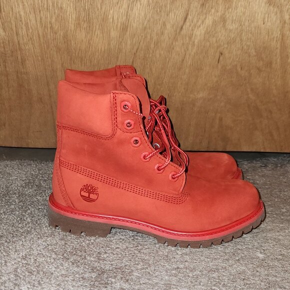 Red Timberland boots - Picture 1 of 3